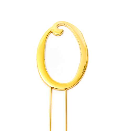 Gold Metal Number 0 Cake Topper - Click Image to Close